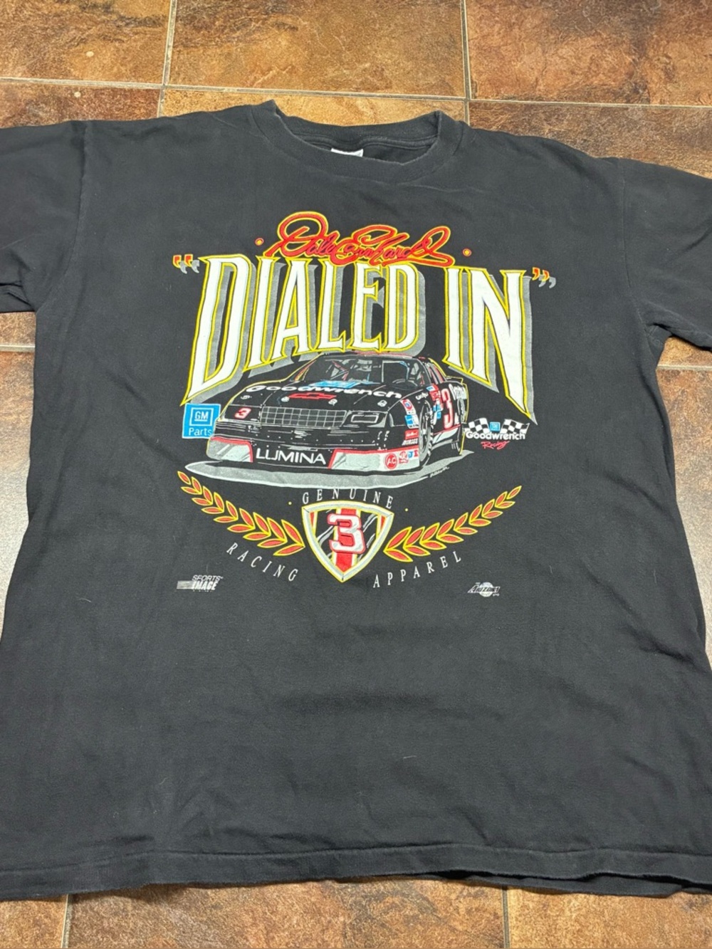 Dale Earnhardt NASCAR Dialed In Men's Black Racing Graphic Tee